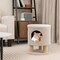 3-in-1 Cat Condo Stool with Scratching Posts and Seat Cushion Hidden Pet Bed Ottoman